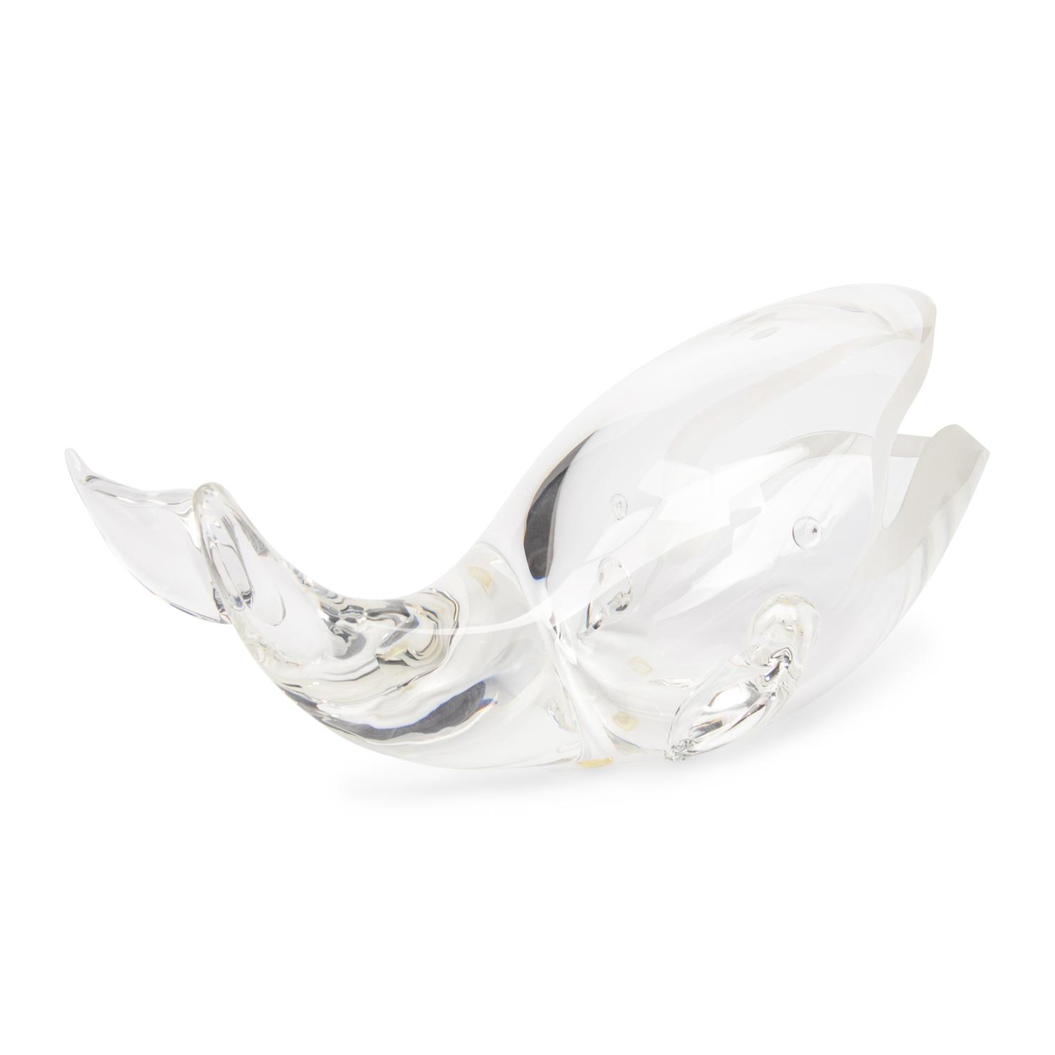 A Steuben Glass Great Whale Sculpture