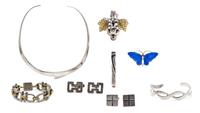 A Collection of Silver Jewelry, 124.00 dwts.