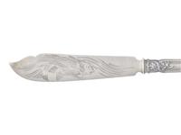 A Set of Six Russian Silver Fish Knives and a Single Russian Silver Knife