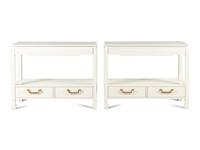 A Pair of Bunglow 5 Julian White Lacquer Console Tables