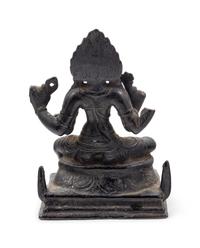 An Indian Bronze Figure of a Seated Bodhisattva