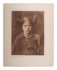 CURTIS, Edward (1868-1952). A group of 2 portfolio photogravures featuring female Hopi subjects modeling traditional and modified hair styles.
