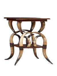 A Victorian Horn and Wood Side Table