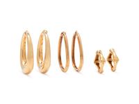 COLLECTION OF YELLOW GOLD HOOP EARCLIPS