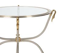 A Steel and Brass Glass-Top Side Table — MID-20TH CENTURY