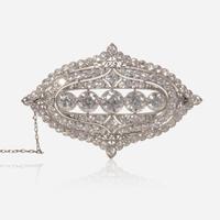 A Platinum and Diamond Brooch