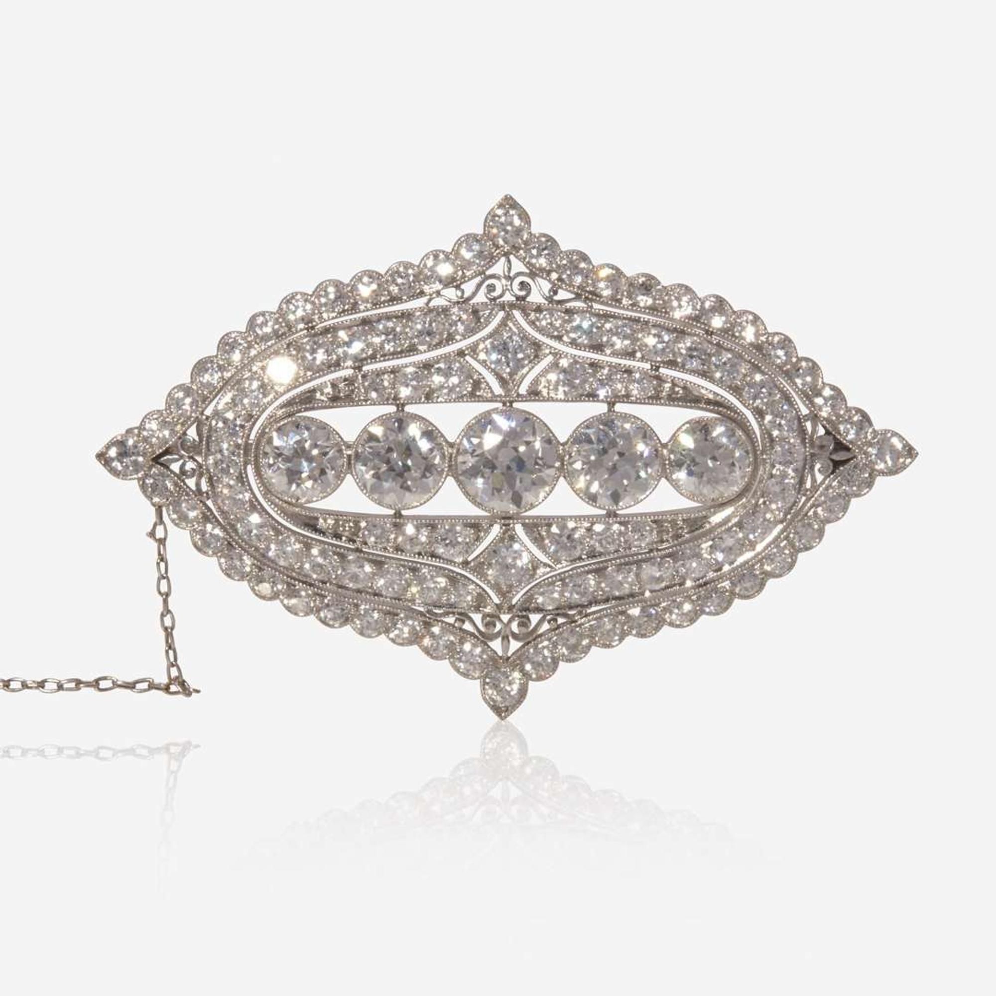 A Platinum and Diamond Brooch