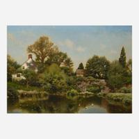 Henry Pember Smith (American, 1854-1907) House with Pond