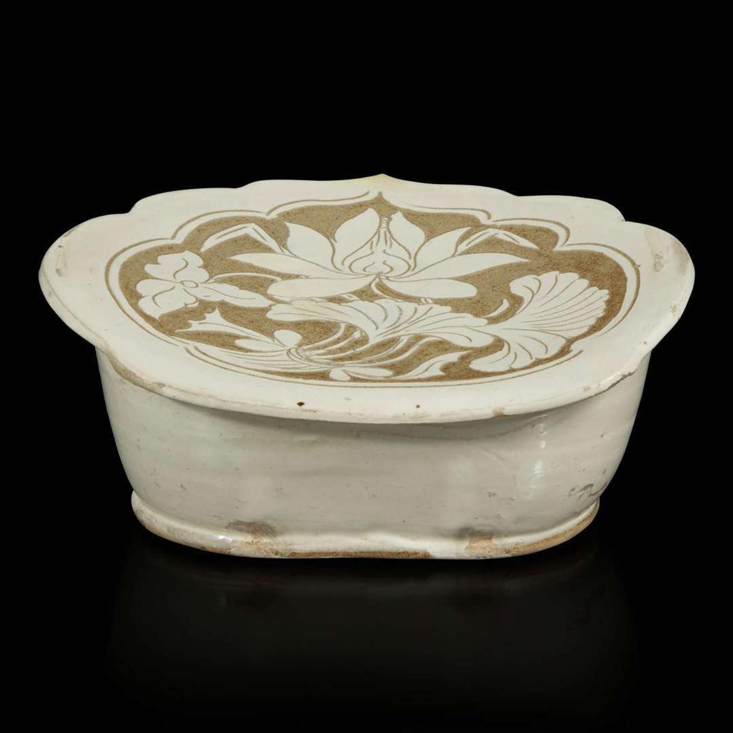 A Chinese Cizhou carved pillow 磁州窑刻花瓷枕 Northern Song or Jin dynasty ????