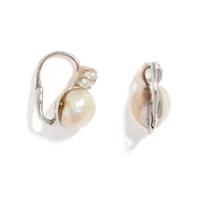 NATURAL PEARL AND DIAMOND EARRINGS