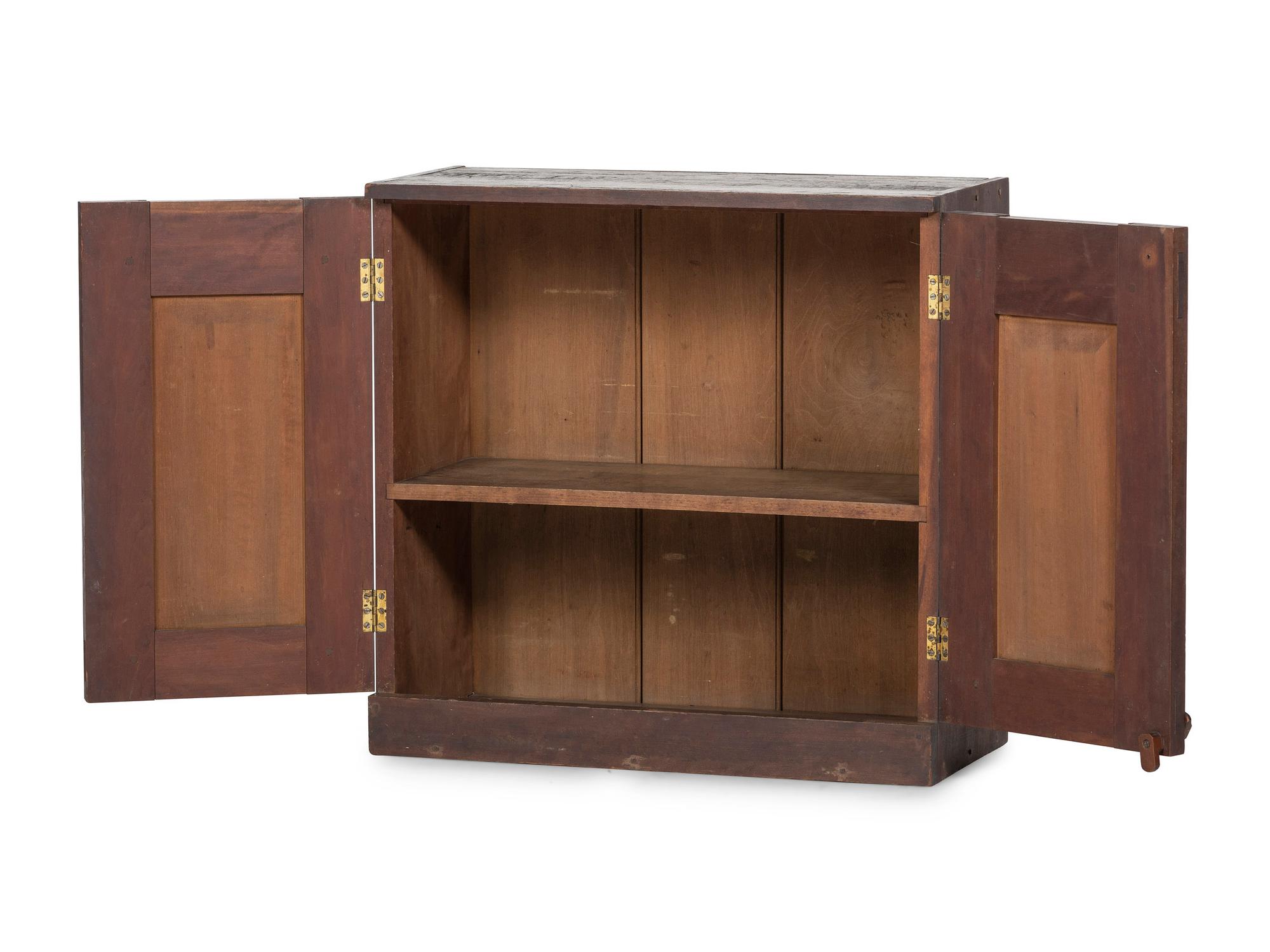 A Country Stained Cherrywood Table-Top Cupboard