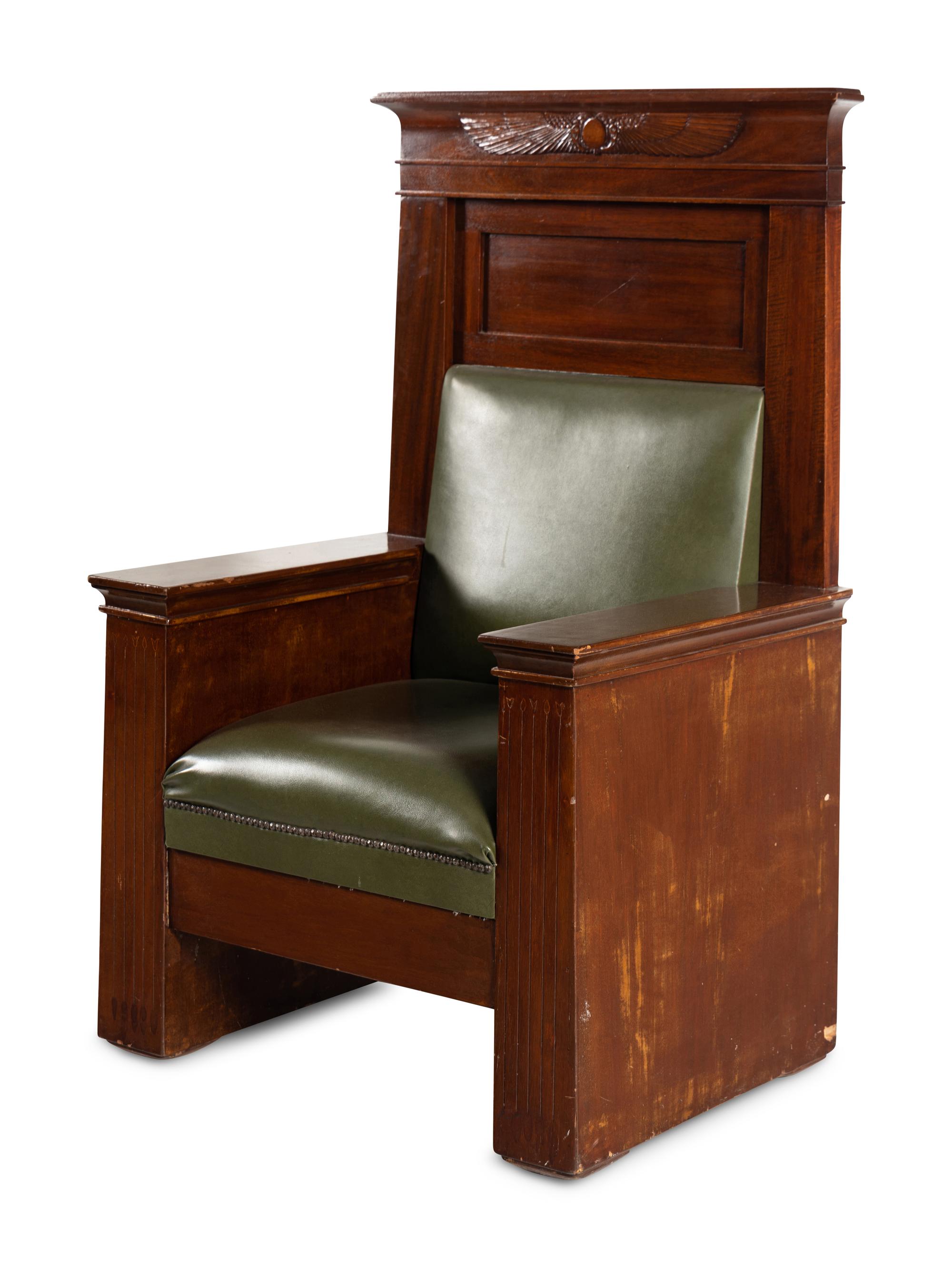 An Egyptian Revival Throne Chair