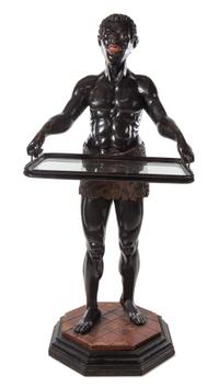 A Venetian Style Painted Blackamoor Figure Height 67 inches. — 20TH CENTURY