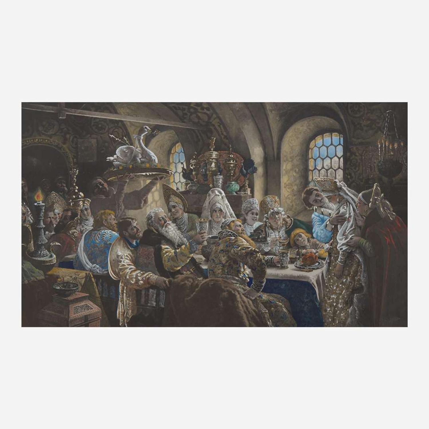 After Konstantin Egorovich Makovsky (Russian, 1839–1915) A Boyar’s Wedding Feast