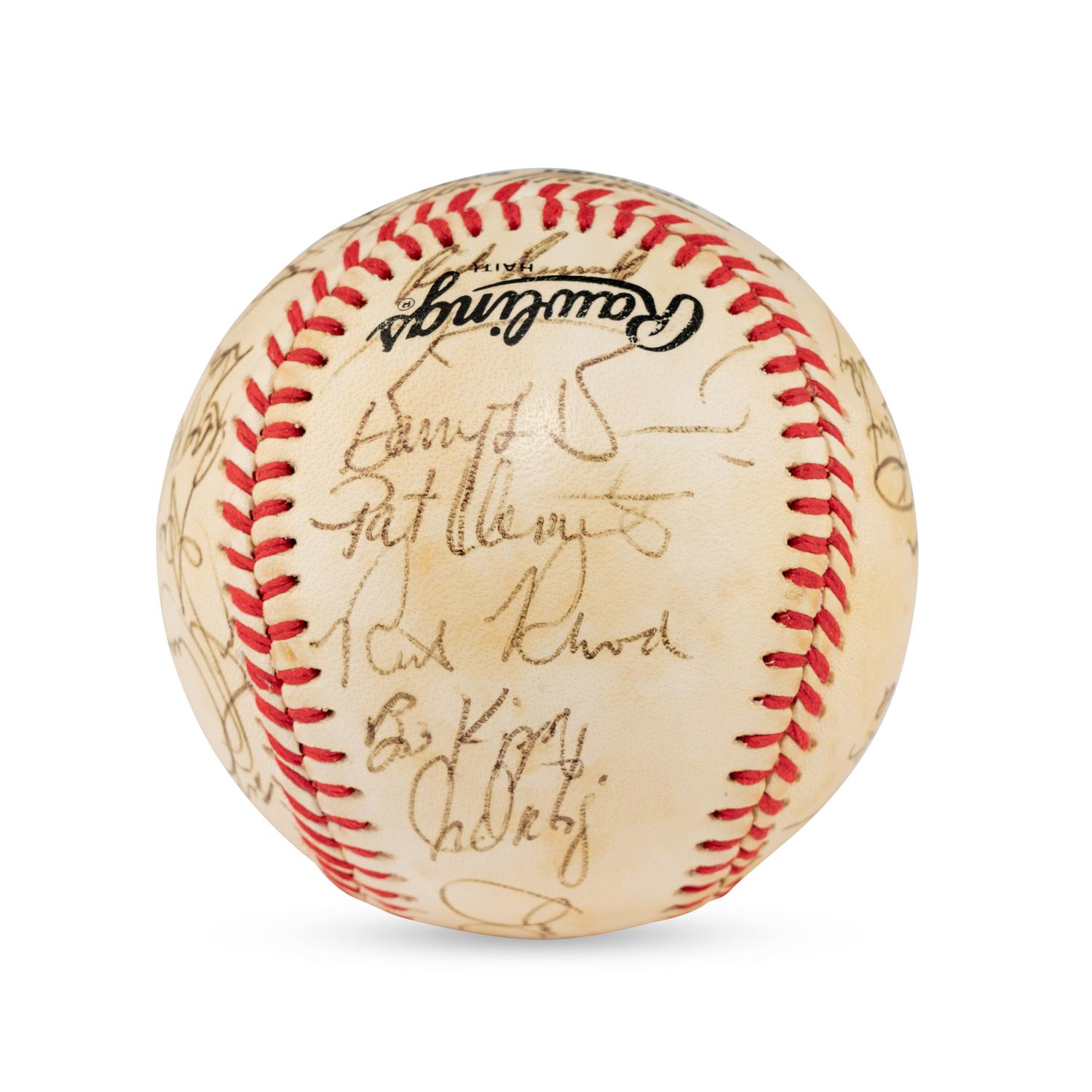 A 1986 Pittsburgh Pirates Team Signed Autograph Baseball Including Early Career Barry Bonds Signature