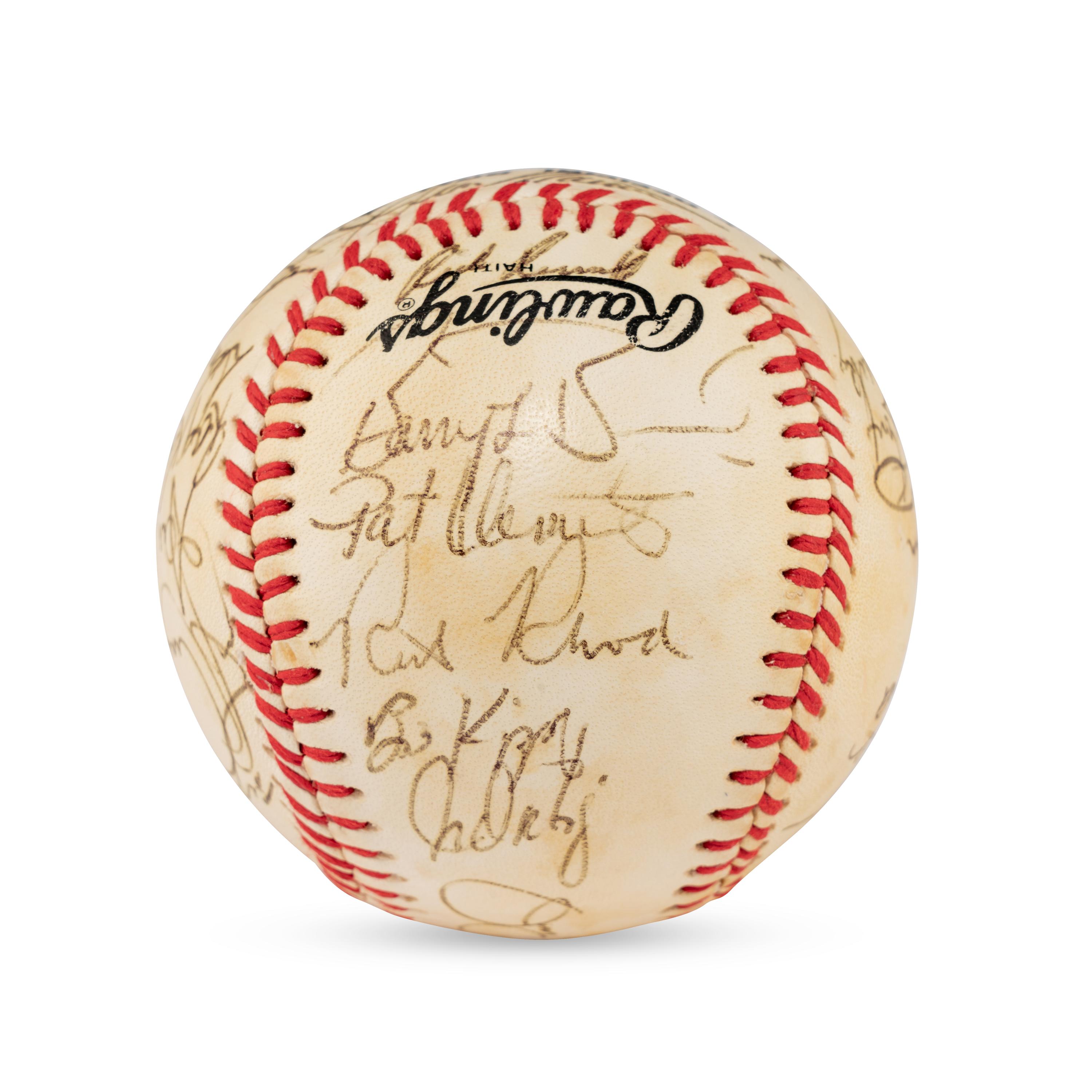 A 1986 Pittsburgh Pirates Team Signed Autograph Baseball Including Early Career Barry Bonds Signature