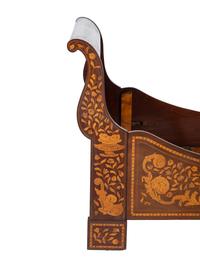 A Dutch Mahogany and Marquetry Sleigh Bed
