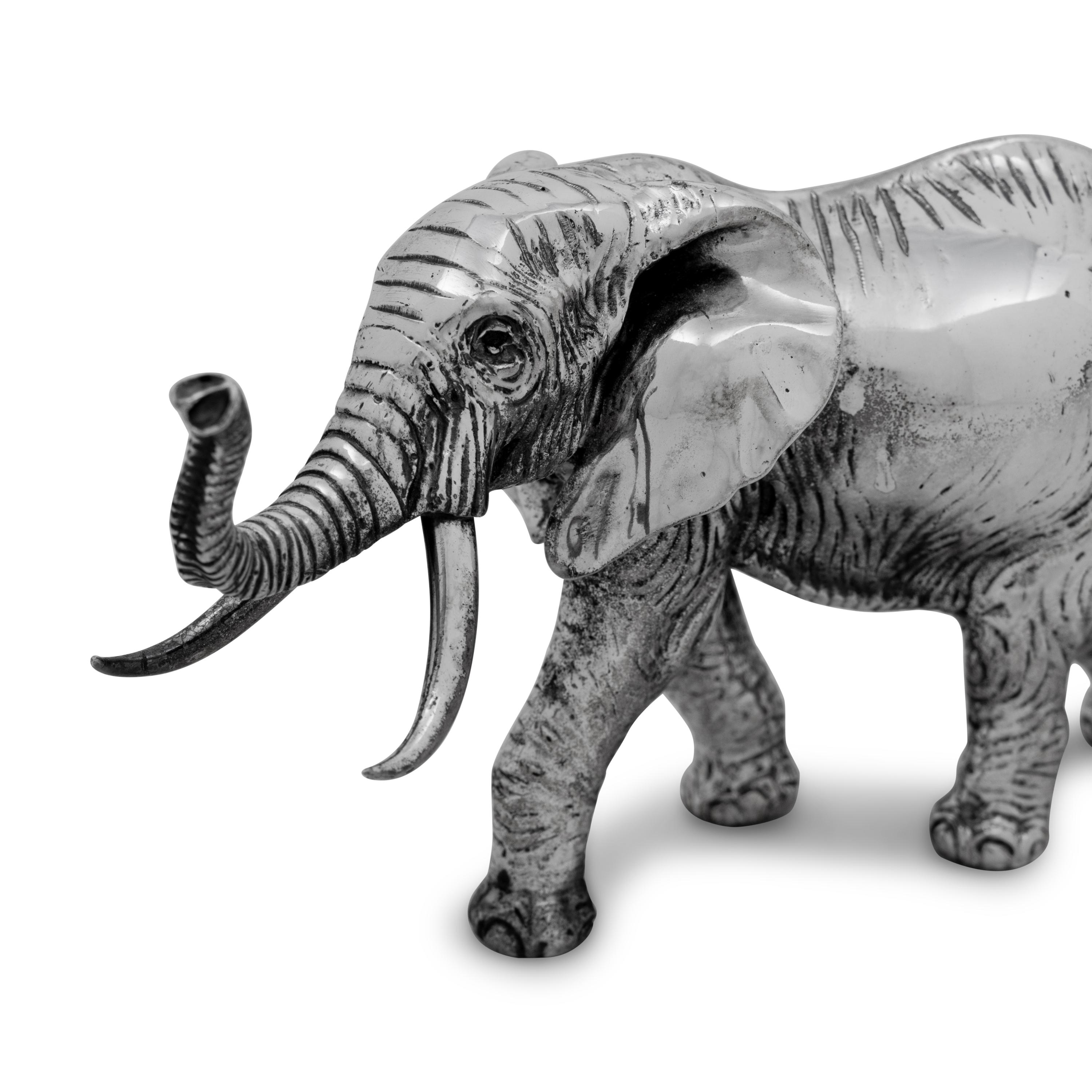An Italian Silver Model of an Elephant