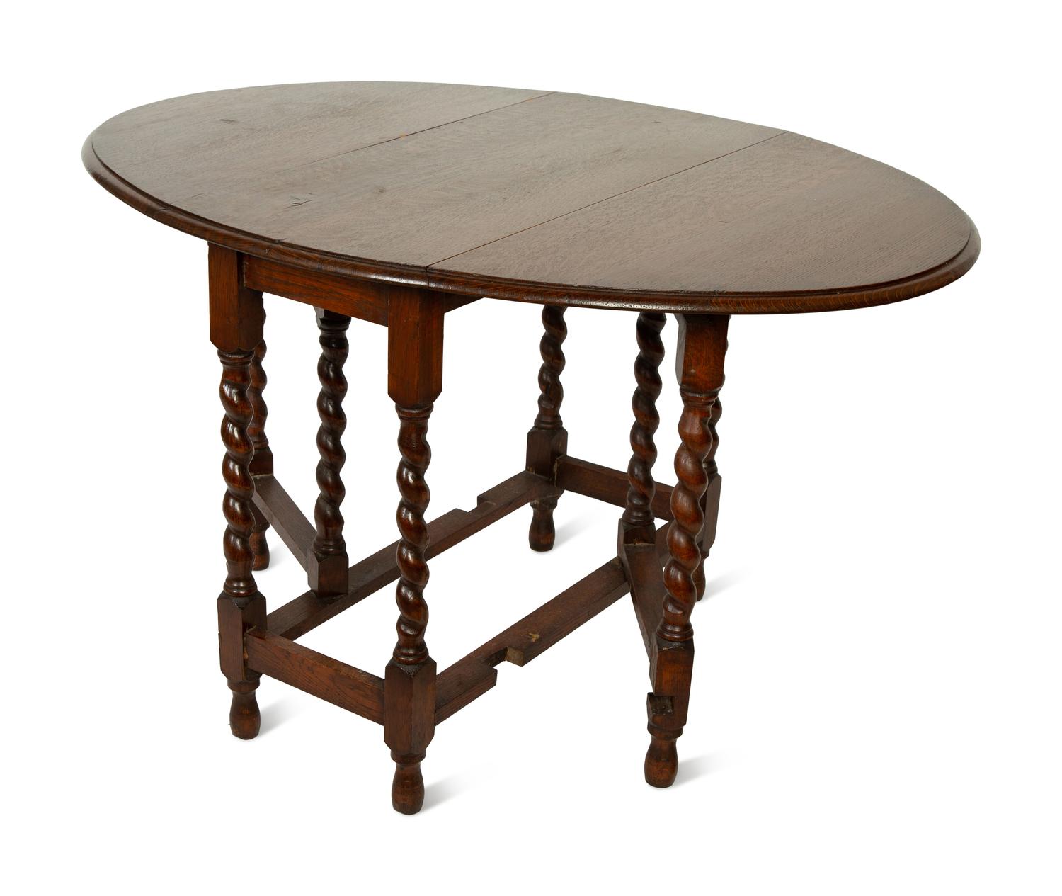 A William and Mary Style Oak Drop-Leaf Table