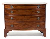 A Chippendale Mahogany Bow Front Chest Height 32 1/4 x width 40 3/4 x depth 21 3/4 inches. — AMERICAN, CIRCA 1780