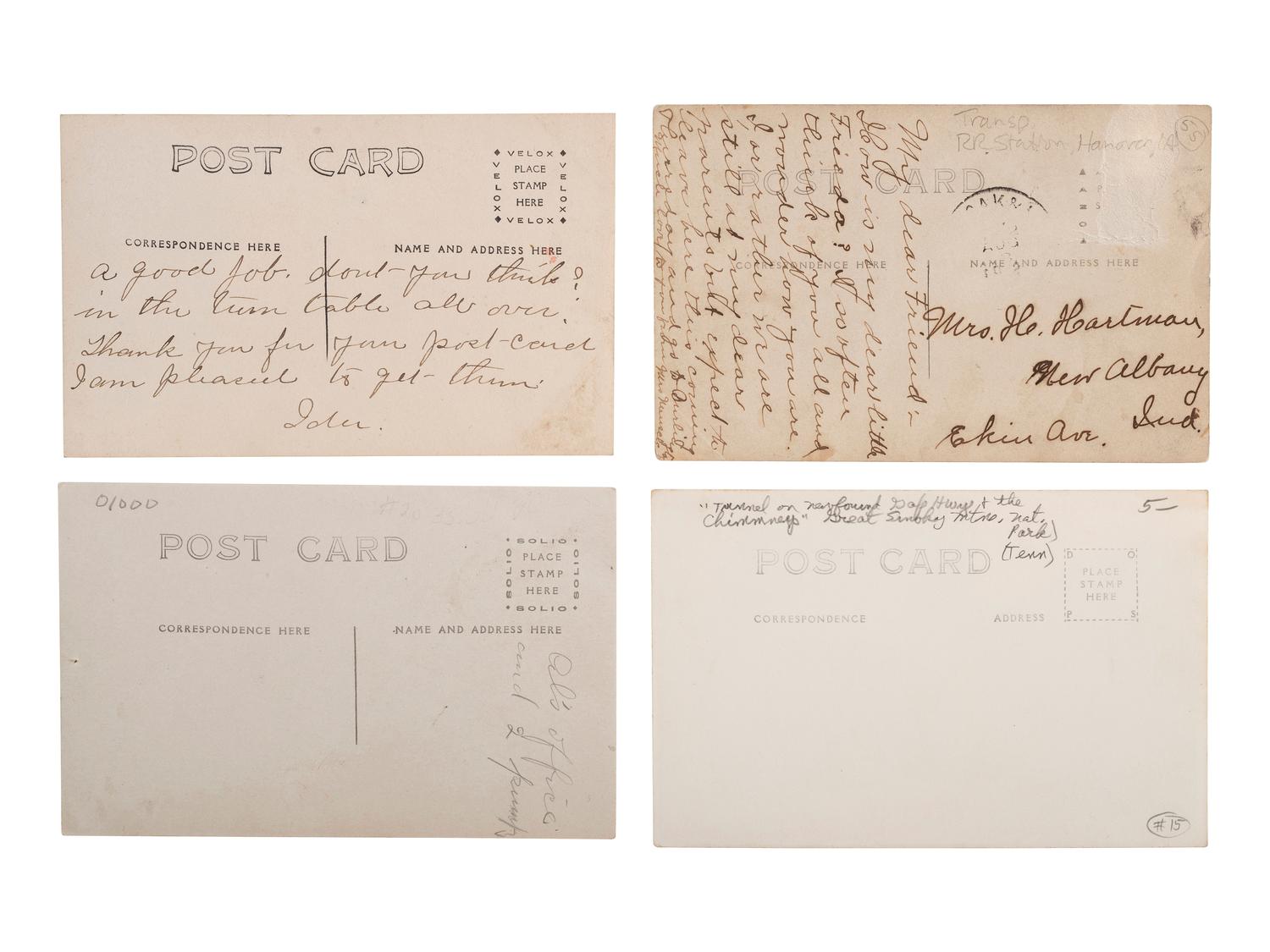 [EARLY PHOTOGRAPHY] -- [TRANSPORTATION]. A group of 23 real photo postcards of trains, ships, airplanes, automobiles, wrecks, and more.