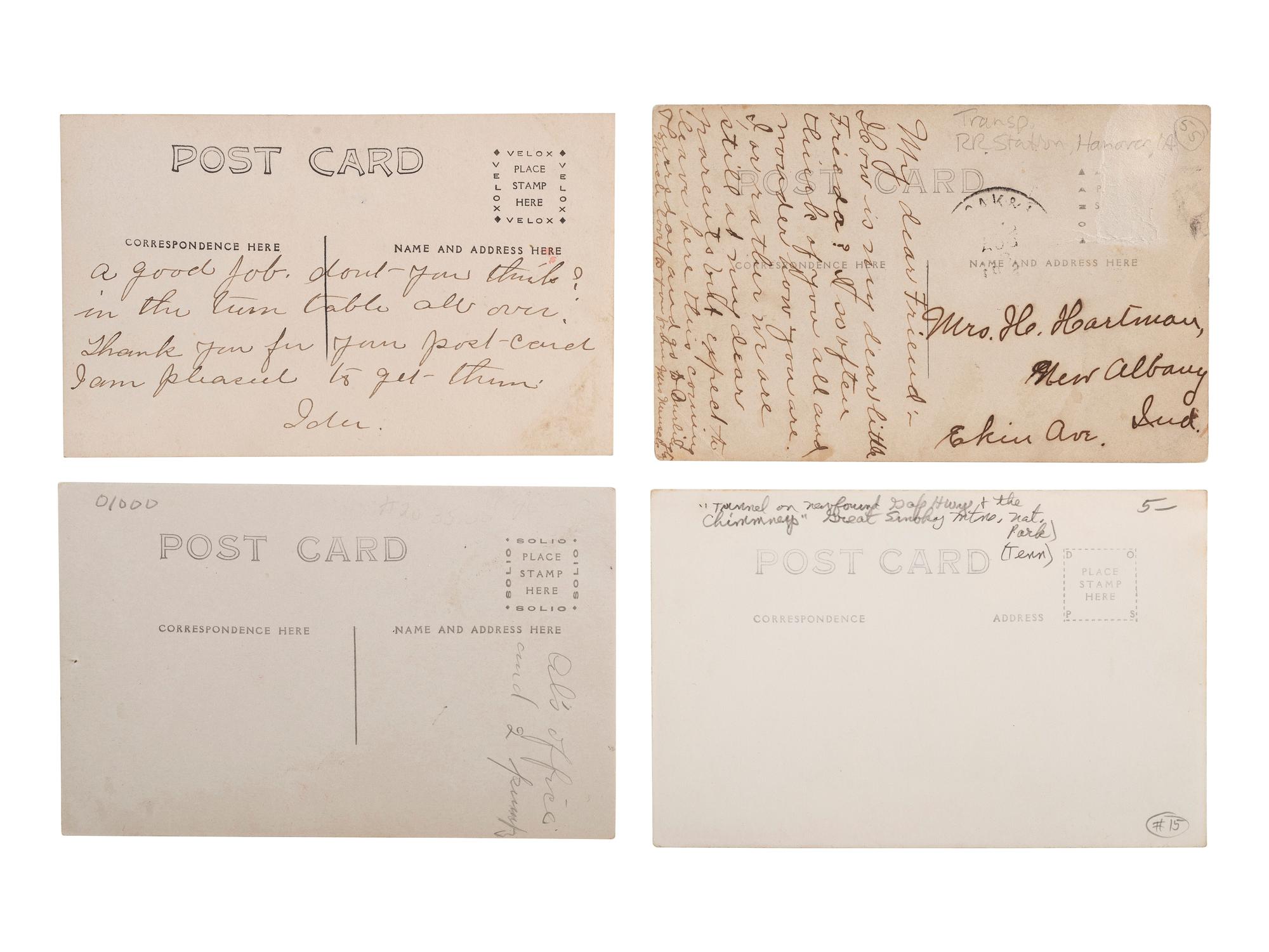 [EARLY PHOTOGRAPHY] -- [TRANSPORTATION]. A group of 23 real photo postcards of trains, ships, airplanes, automobiles, wrecks, and more.