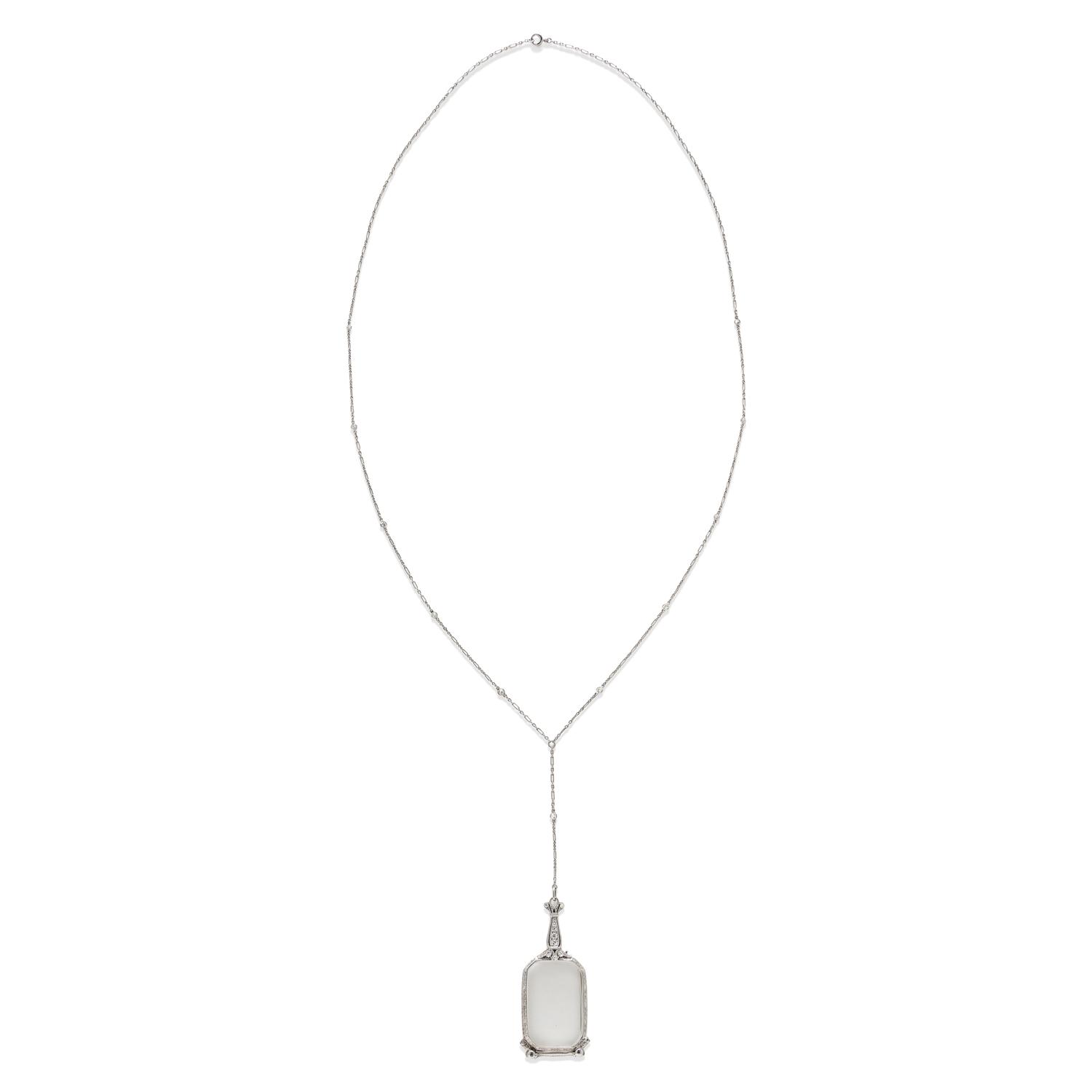 TIFFANY & CO., PLATINUM AND DIAMOND LORGNETTE