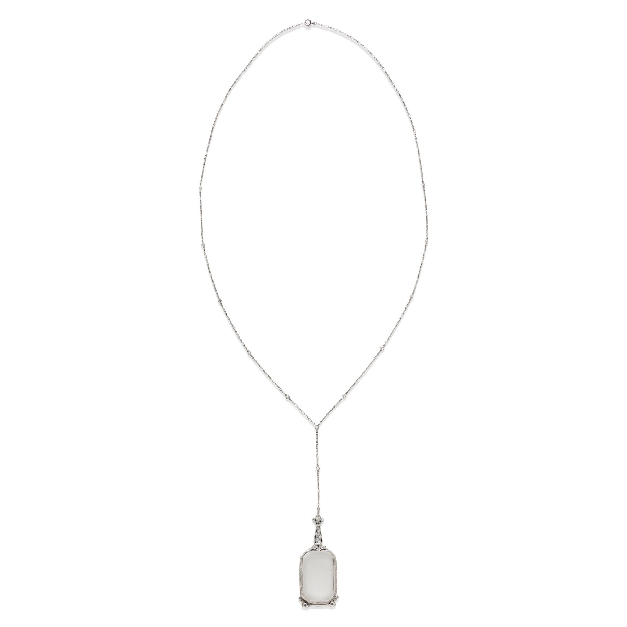 TIFFANY & CO., PLATINUM AND DIAMOND LORGNETTE