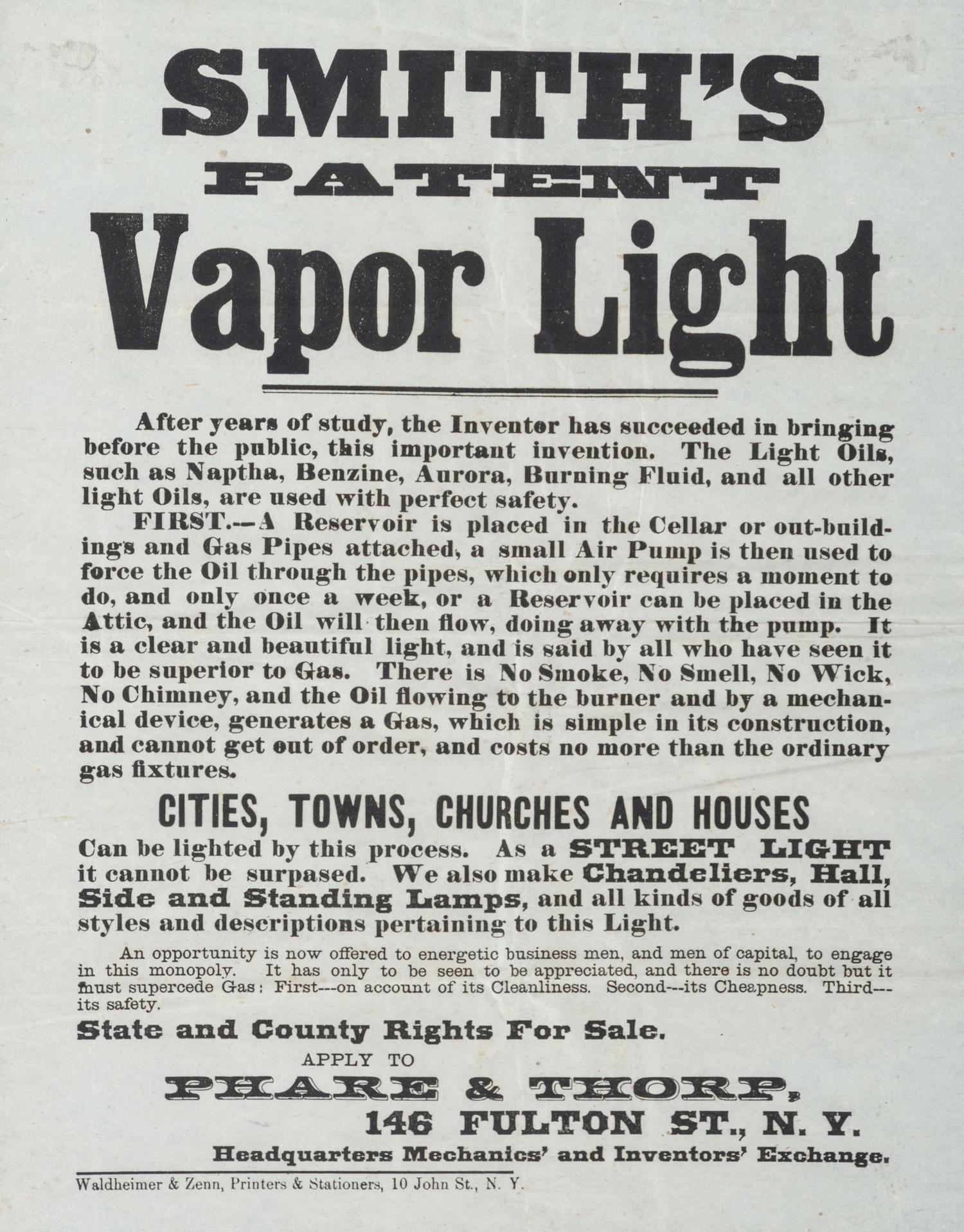 [ADVERTISING]. A group of 3 broadsides promoting appliances, highlighted by the "Improved Empire State Cooking Stove" made by A Buel & Co., 1855.