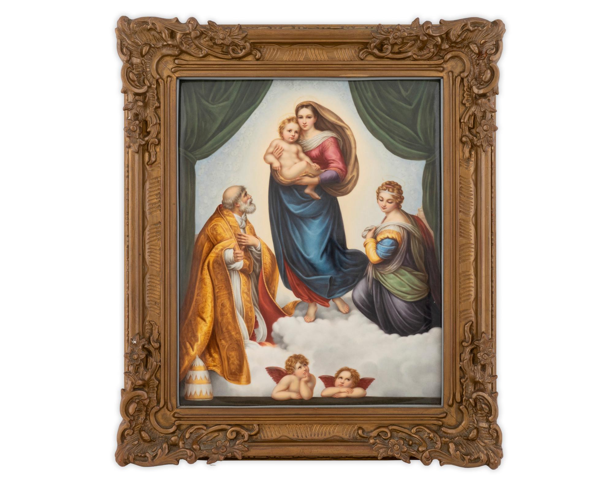 A Large KPM Porcelain Plaque; The Madonna di San Sisto — EARLY 20TH CENTURY