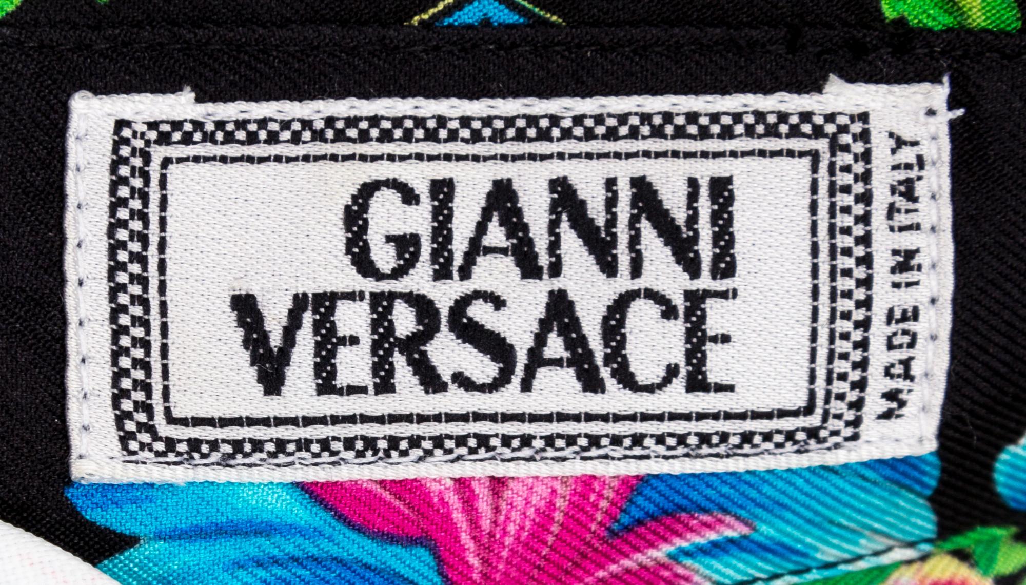 A Gianni Versace Silk Atelier Print Shirt, Size 48.