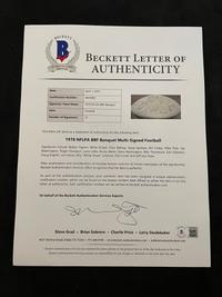 A Vintage 1978 NFLPA Banquet Multi Signed (31 Signatures) Autograph Football Including Walter Payton and Roger Staubach Period Signatures (Beckett Authentication Services Letter BAS Certified),