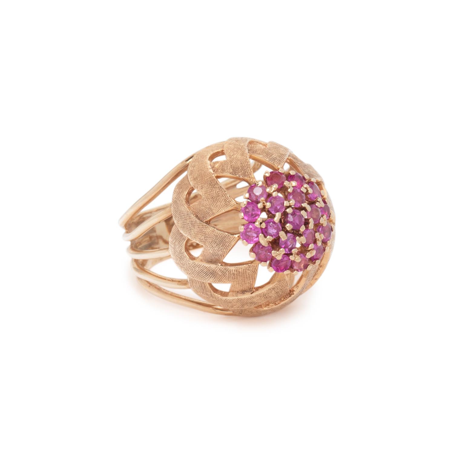 COLLECTION OF YELLOW GOLD, CULTURED PEARL, AND RUBY JEWELRY