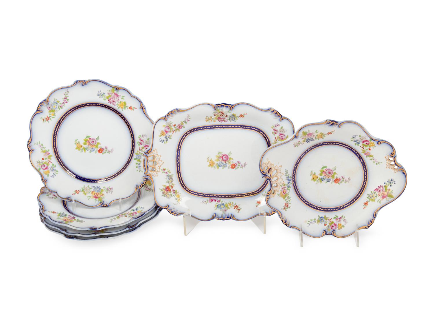 A Continental Ceramic Porcelain Dessert Service