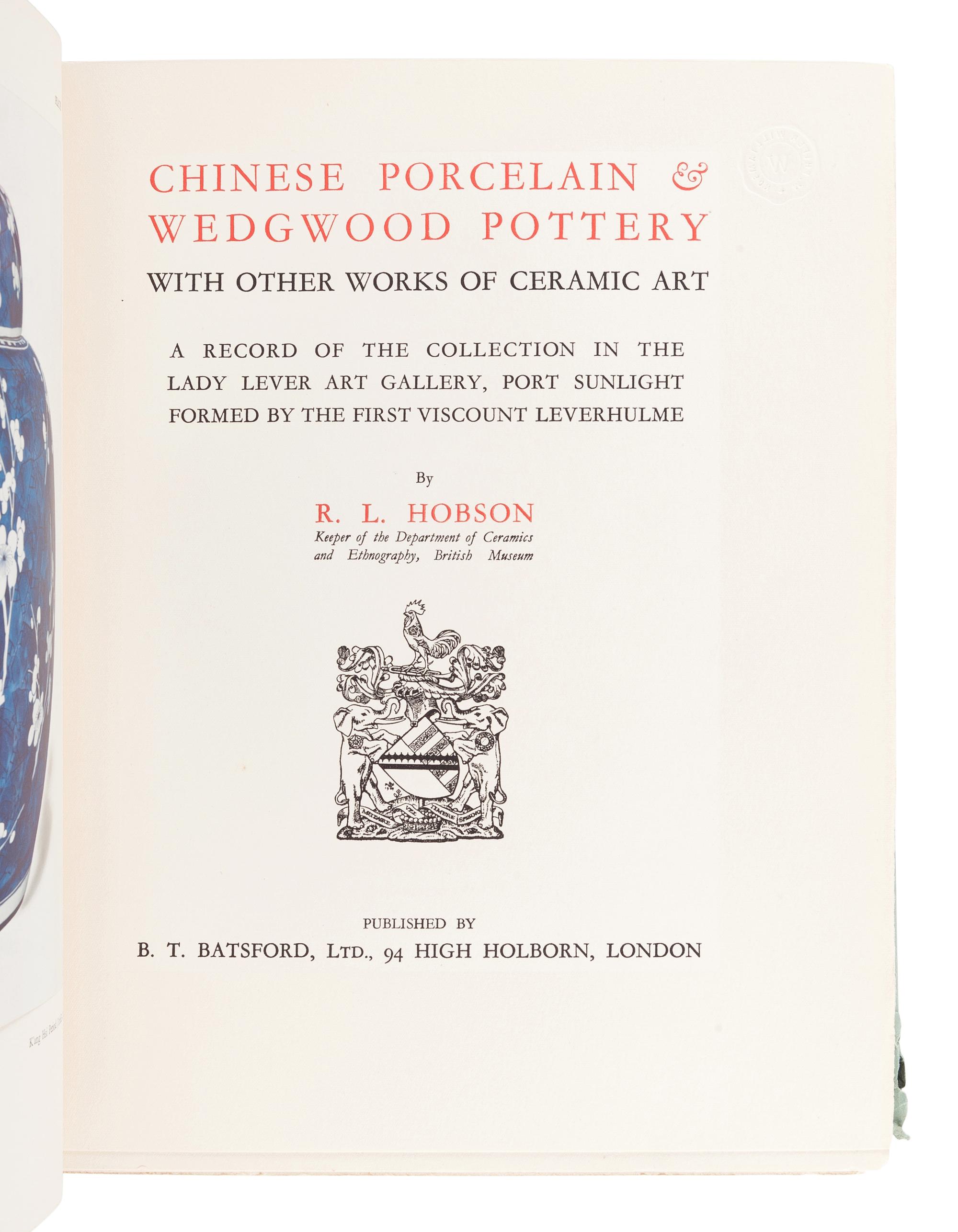 [FURNITURE & DECORATIVE ARTS]. TATLOCK, R. R. and Roger FRY, R. L. HOBSON, and Percy MACQUOID.
