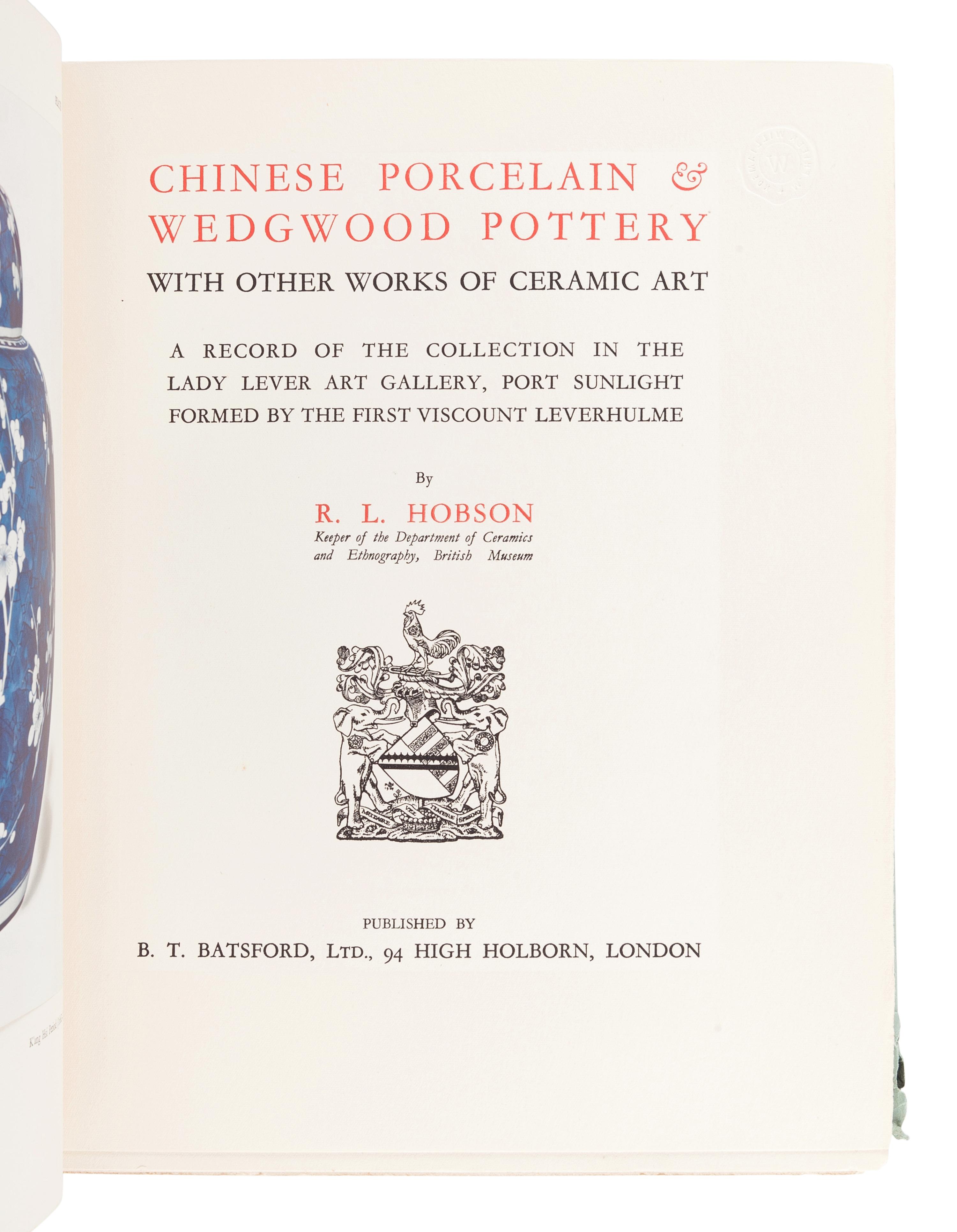 [FURNITURE & DECORATIVE ARTS]. TATLOCK, R. R. and Roger FRY, R. L. HOBSON, and Percy MACQUOID.