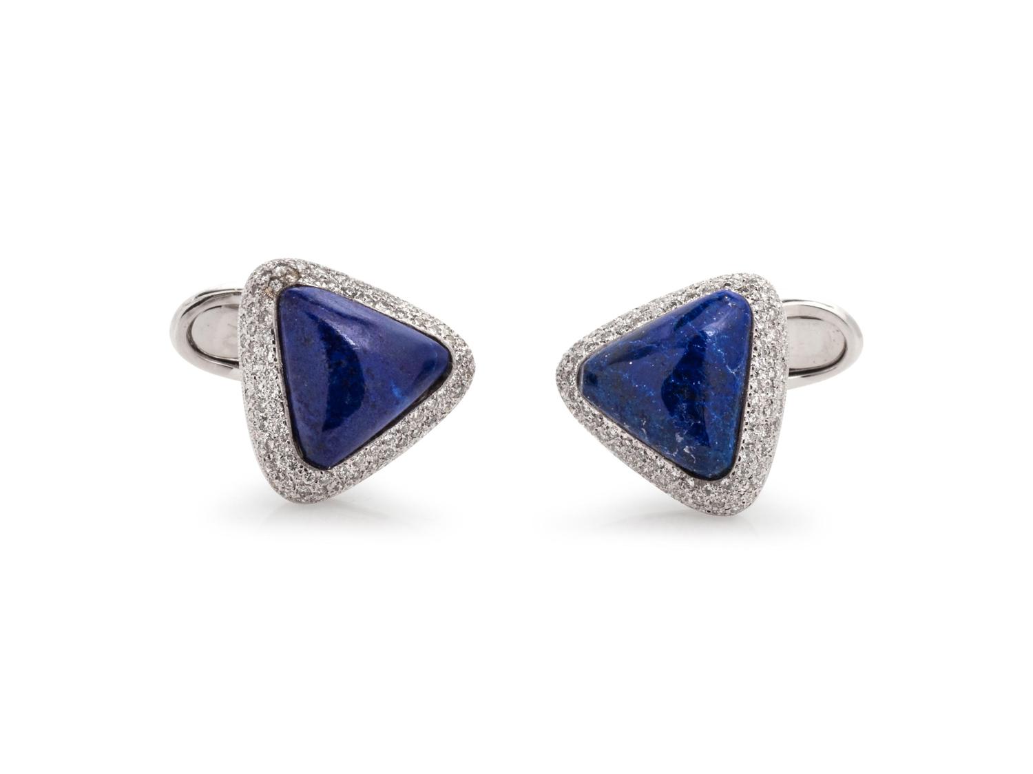 Lapis and Diamond Cufflinks