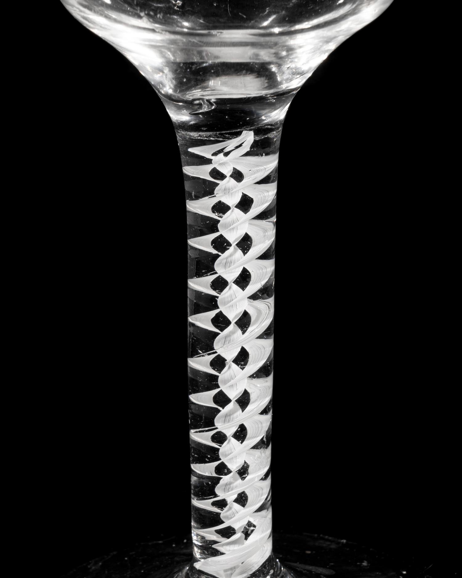 An English Opaque Twist Wine Glass
