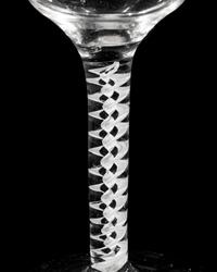 An English Opaque Twist Wine Glass