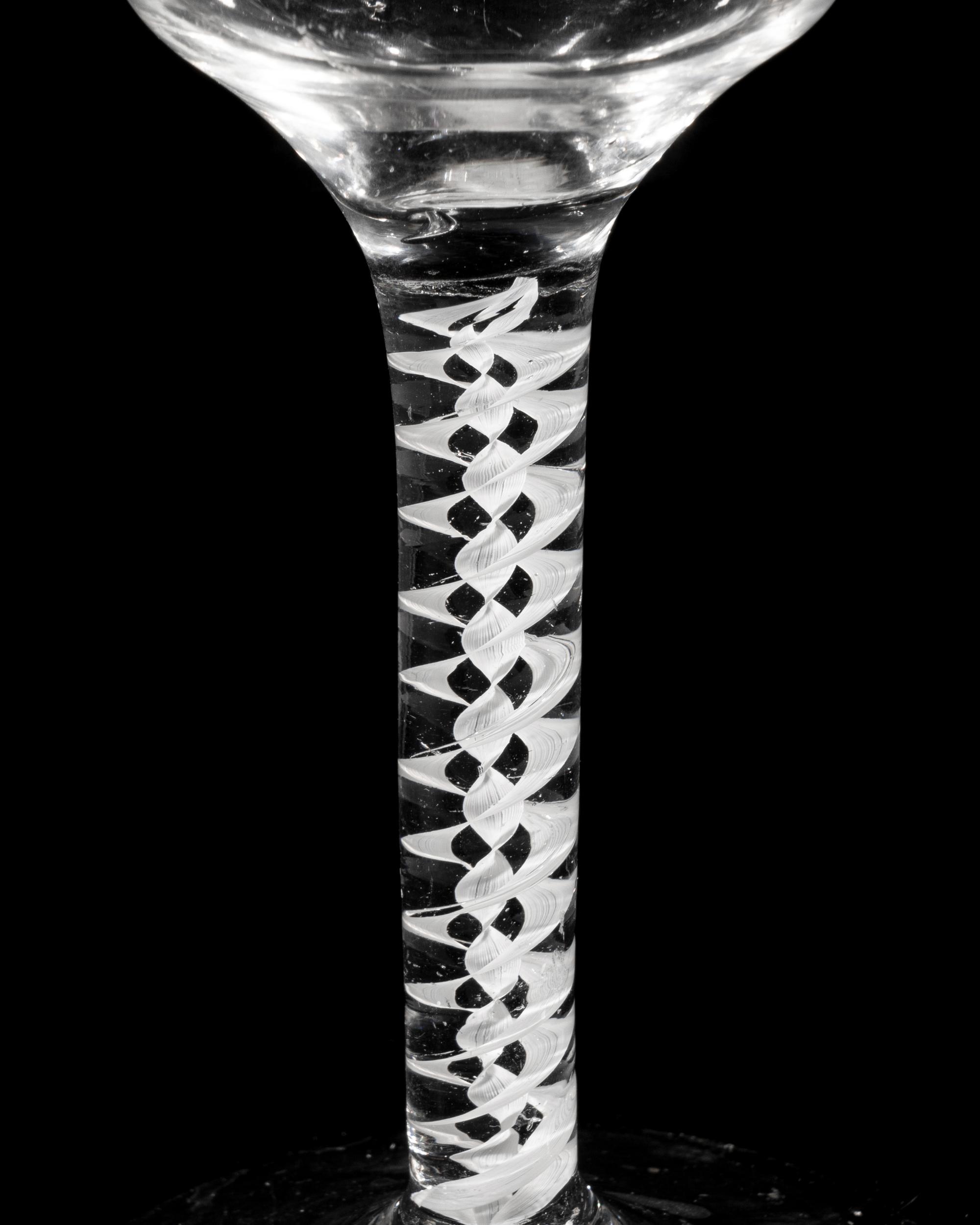An English Opaque Twist Wine Glass