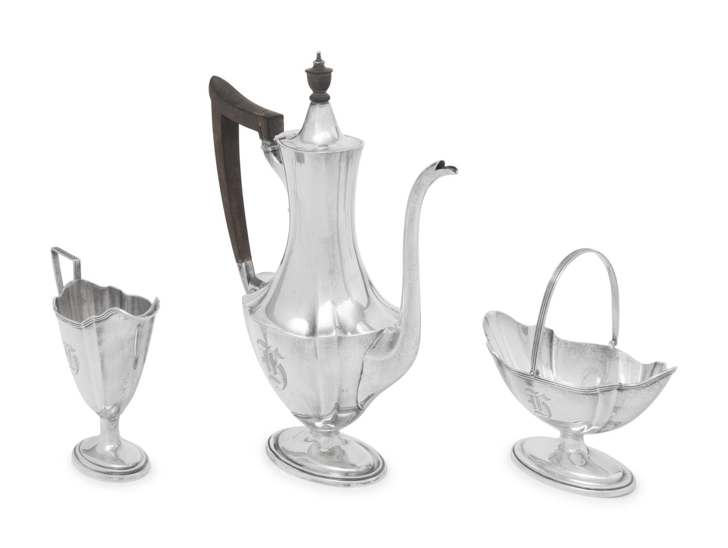An American Silver Three-Piece Coffee Service
