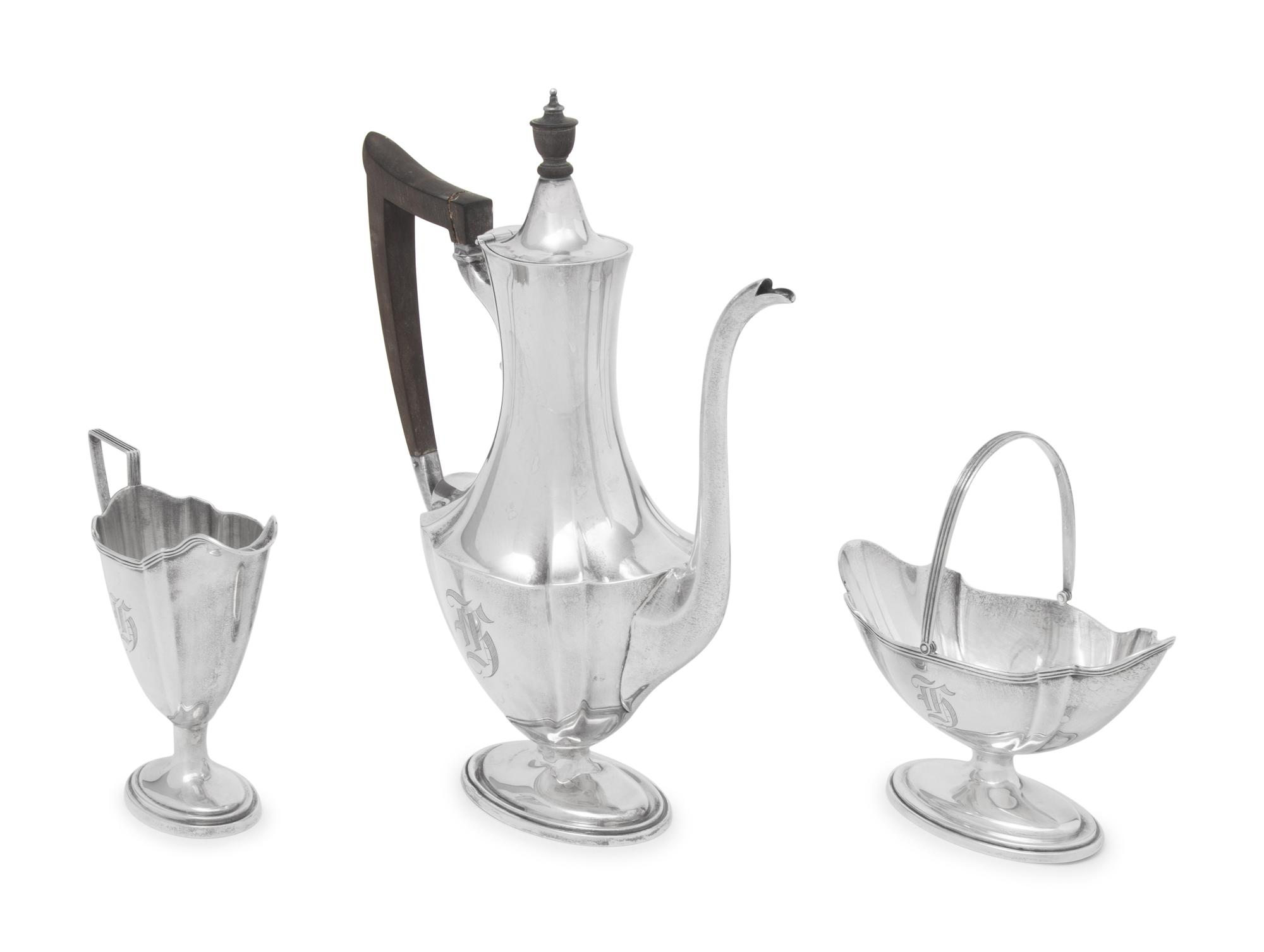 An American Silver Three-Piece Coffee Service