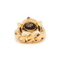 YELLOW GOLD, COIN AND DIAMOND RING