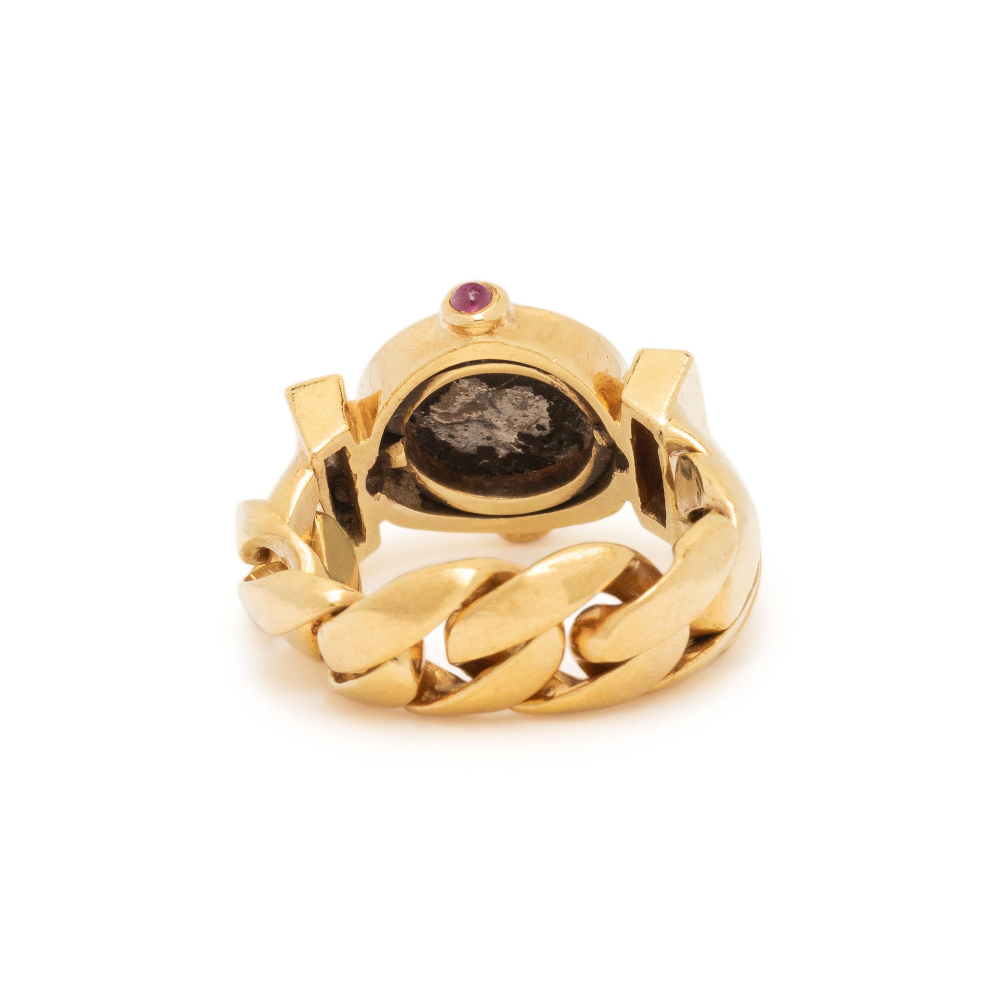 YELLOW GOLD, COIN AND DIAMOND RING