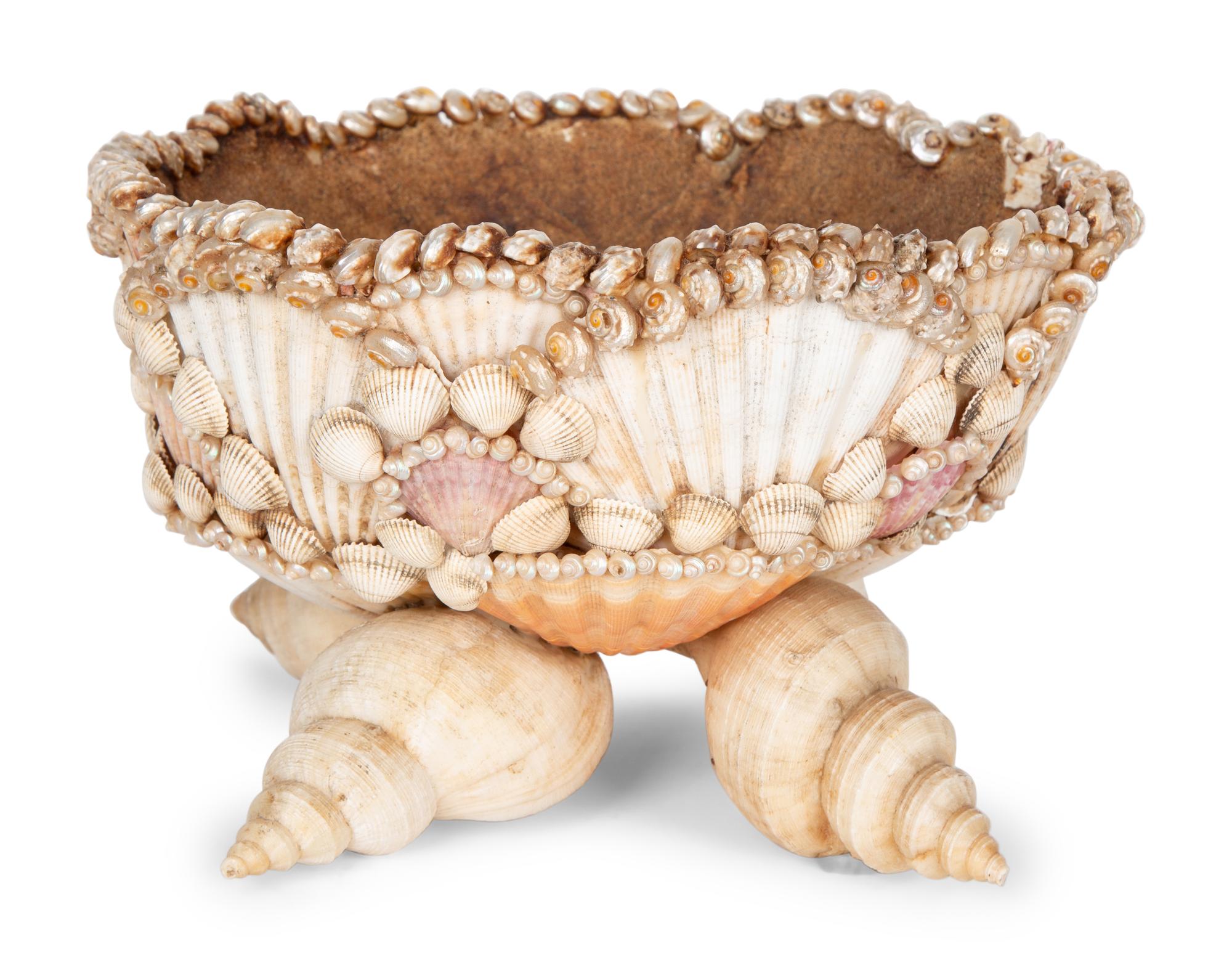 French Shell-Encrusted Footed Jardiniere — 20TH CENTURY