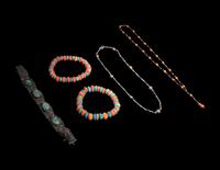 Five Chinese Hardstone Inset Jewelry