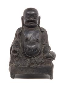 A Chinese Bronze Figure of Seated Buddha Height 9 3/4 inches. — 19TH CENTURY