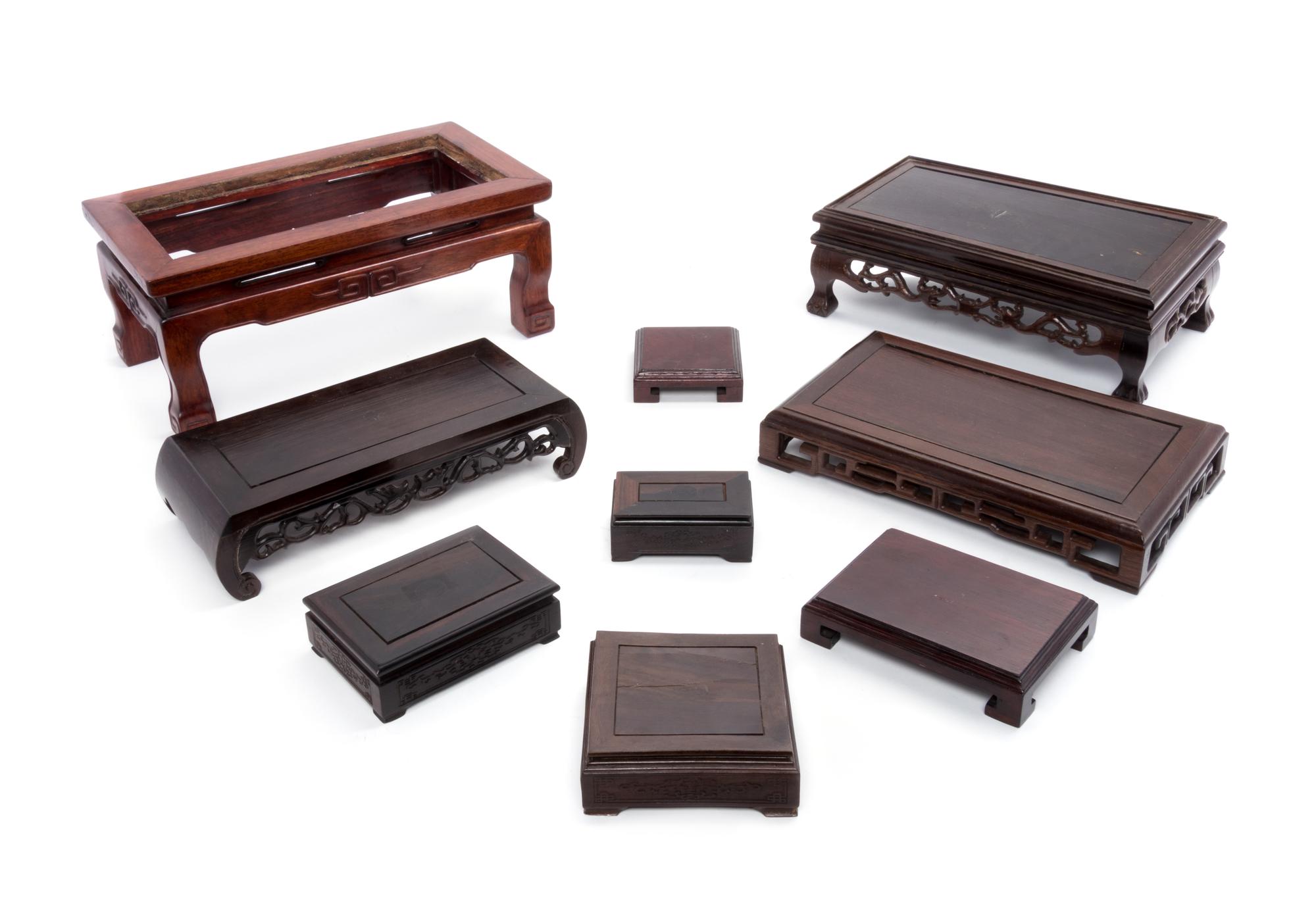 Nineteen Chinese Rectangular Hardwood Stands