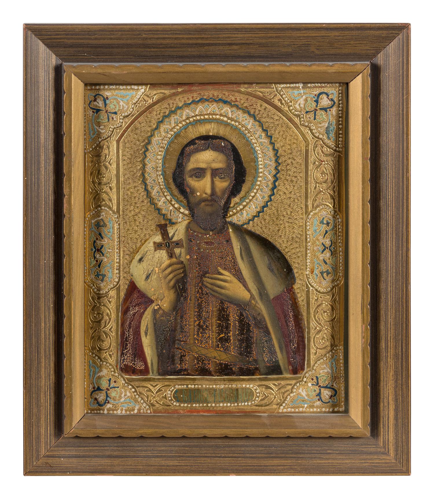 Two Russian Silver Oklad Icons and a Silvered Plaque
