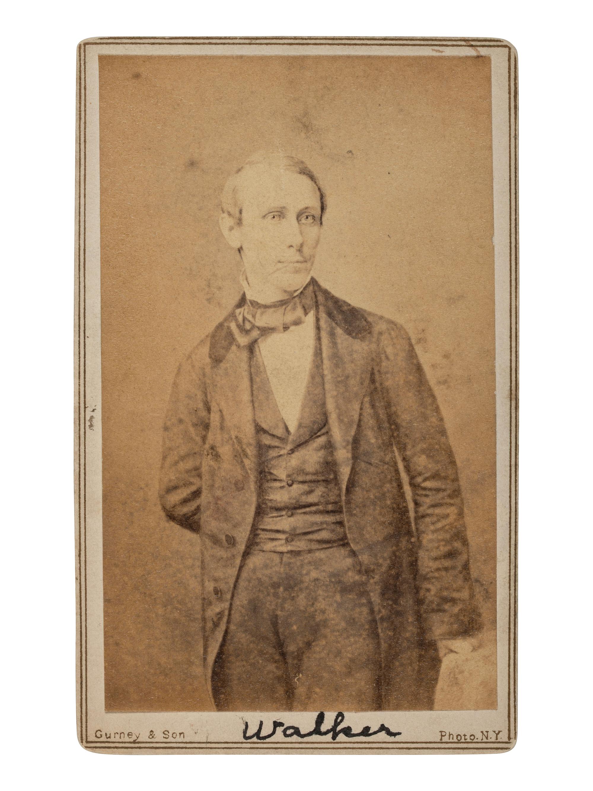 [WALKER, William (1824-1860)]. CDV of American "filibuster" William Walker. New York: Gurney & Son, n.d.